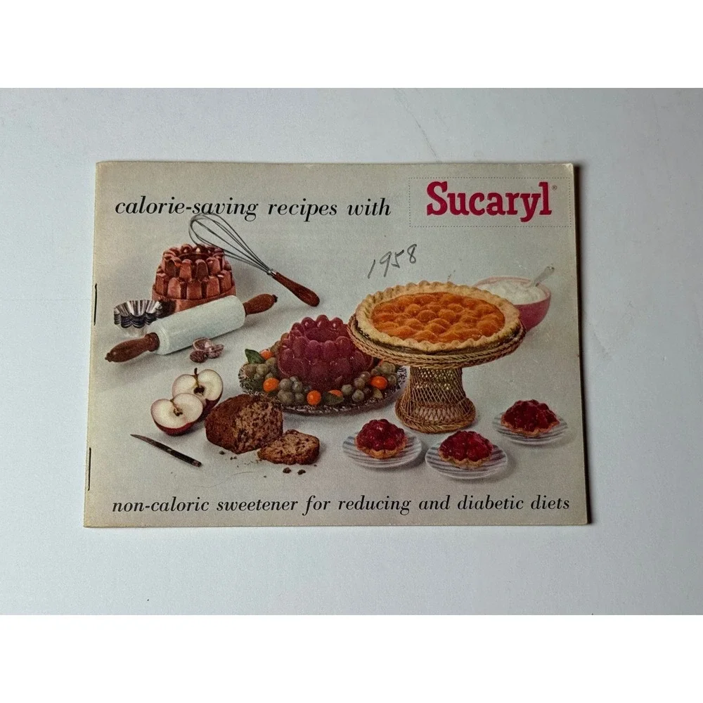 Vintage 1958 Sucaryl Calorie-Saving Recipes Booklet Mid-Century Diet Cookbook‎